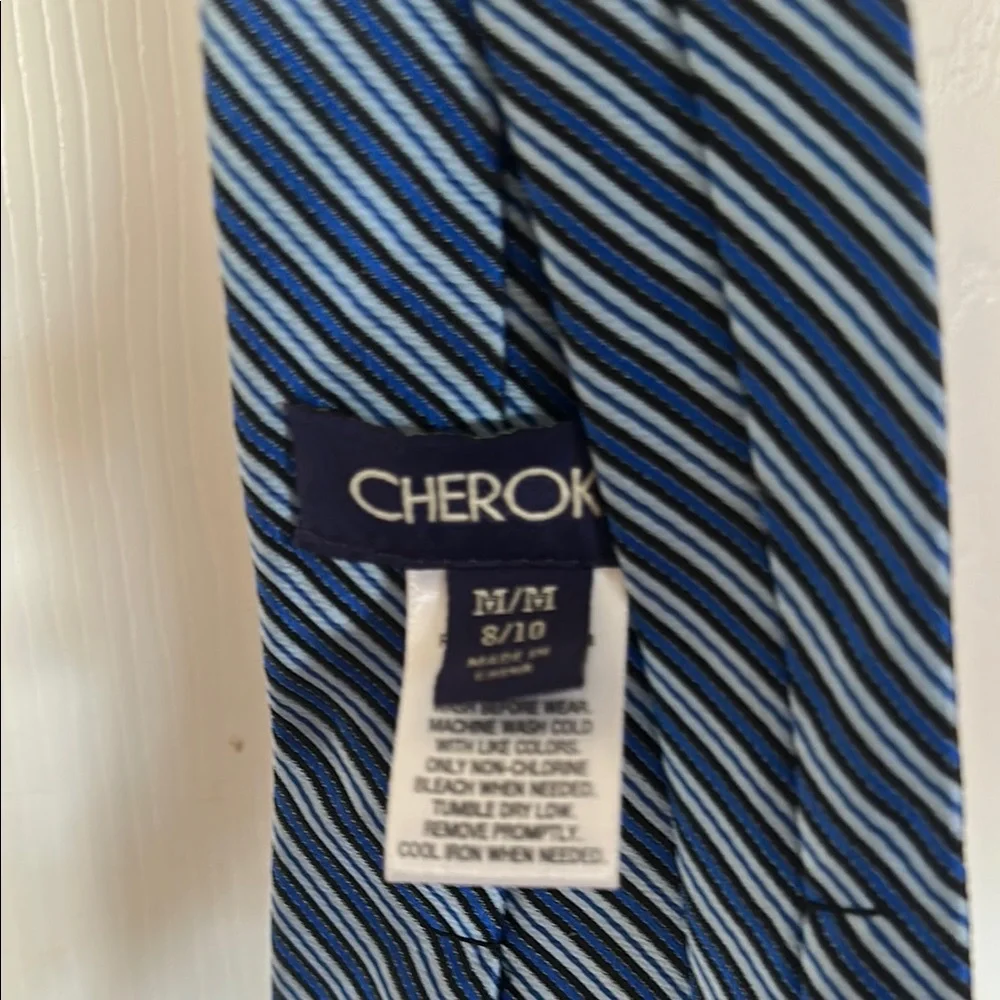 Blue Striped kids Cherokee clip-on Tie